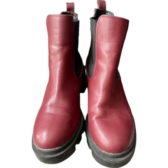 Lulus Waylen Lugged Platform Vegan Ankle Boots - Oxblood - 9 - Picture 3 of 12